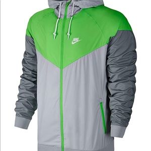 Nike Windrunner x Wolf Grey and Voltage Green